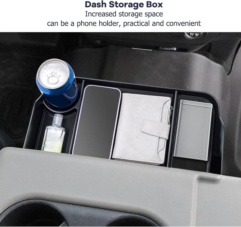FETUSI Center Console Seat Headrest Organizer Compatible with Ford F150 F250 F350 F450 F550 F650 2011-2024 2025 Accessories, Non-Slip Center Coin Container Storage Box Tray (Jump Seat Only) - Image 4